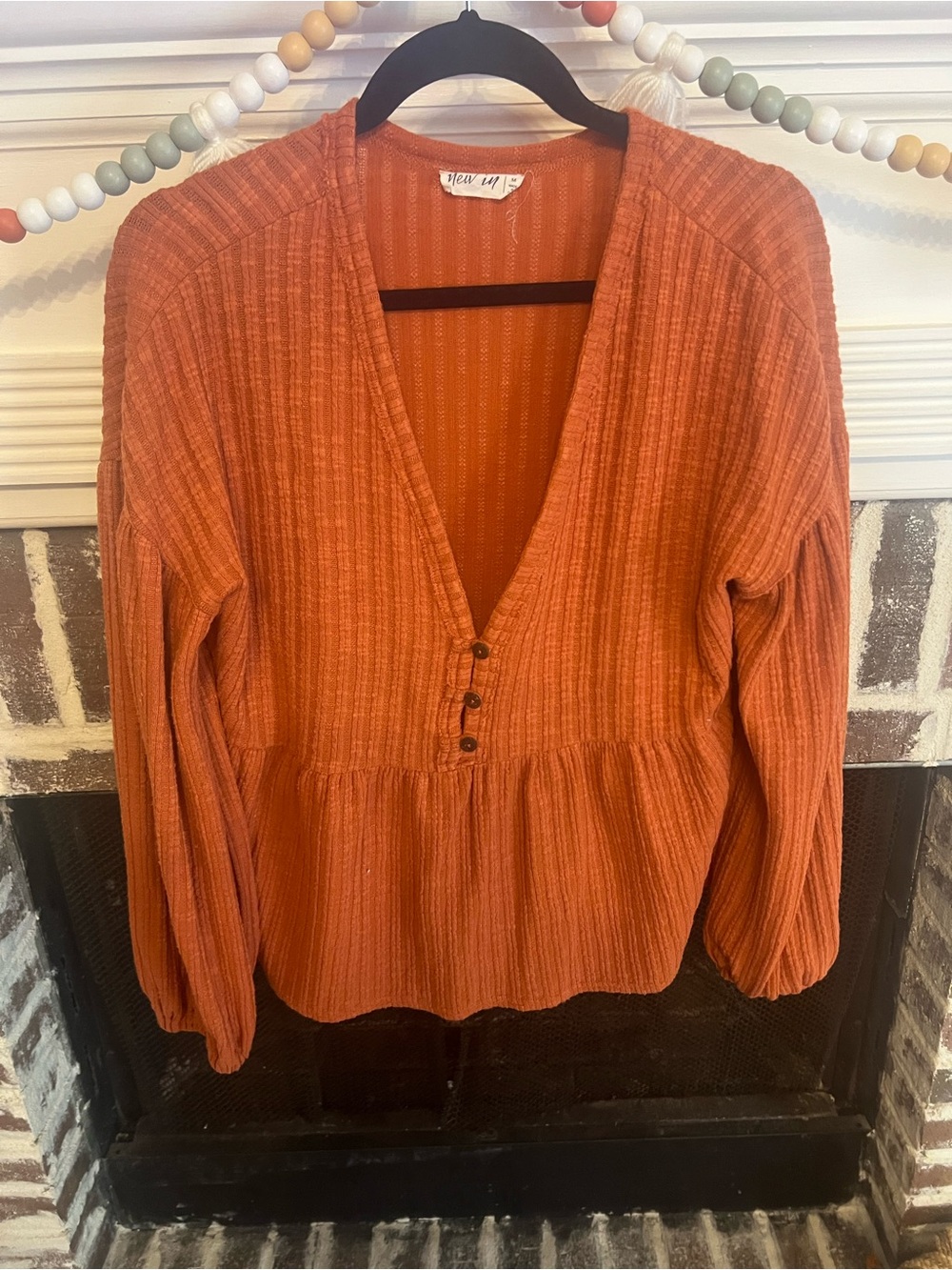Women's Button-Front Peplum Top